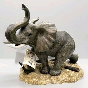 Vintage Elephant With Raised Trunk Figurine The Abbey Collection By LaVie